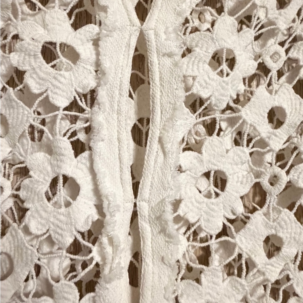 Sandro Paris White Crochet Lace Top – Size 1 (US Small) - Picture 11 of 16